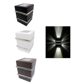 01 arandela luminaria light u 2 fachos 2 aletas interno externo g9