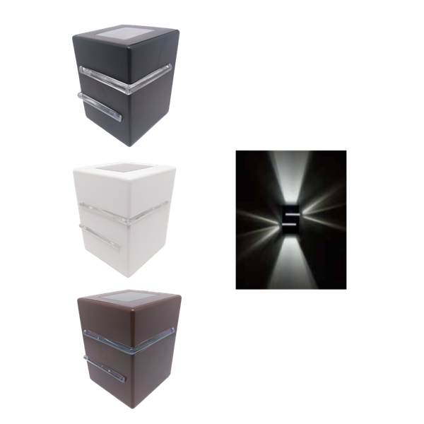 01 arandela luminaria light 2 fachos 2 aletas interno externo g9