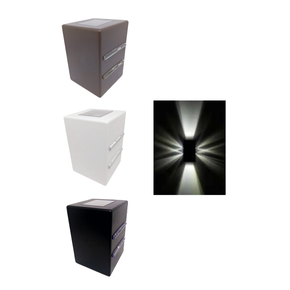 08 arandela luminaria light 2 fachos 4 aletas interno externo g9