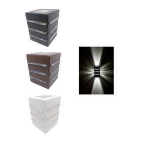 04 arandela luminaria light 2 fachos 9 aletas interno externo g9