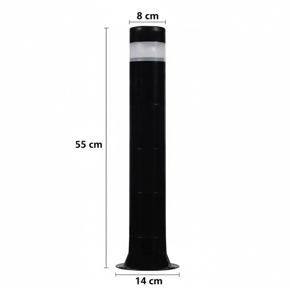 08 poste balizador luminaria aura sitio jardim 55cm