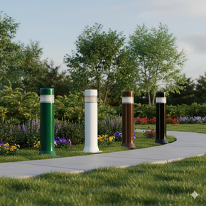 07 poste balizador luminaria aura sitio jardim 35cm