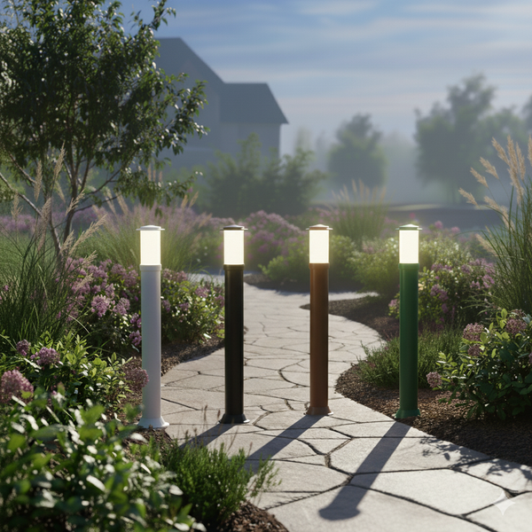 03 poste balizador luminaria york sitio jardim 75cm