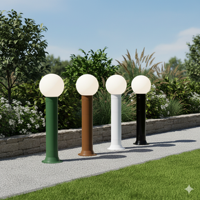 01 poste balizador luminaria globo sitio jardim 55cm