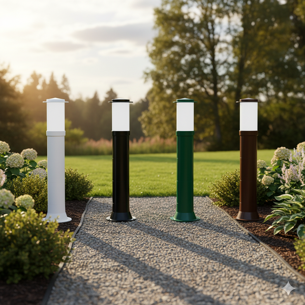 08 poste balizador luminaria york sitio jardim 55cm