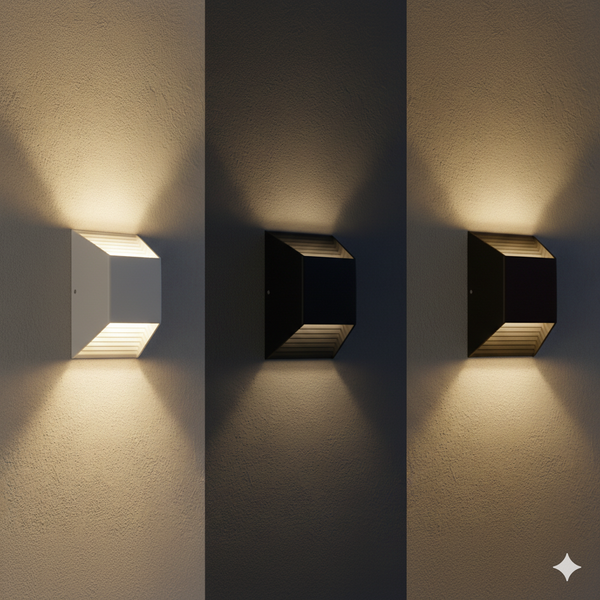 01 arandela luminaria cairo parede 2 facho interno externo muro