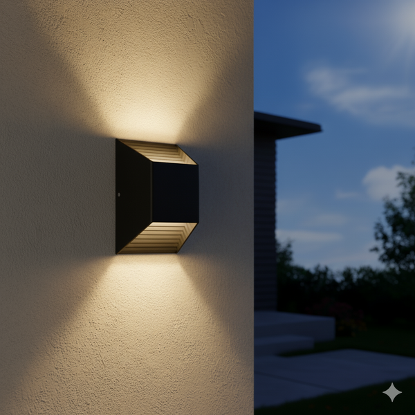 04 arandela luminaria cairo parede 2 facho interno externo muro