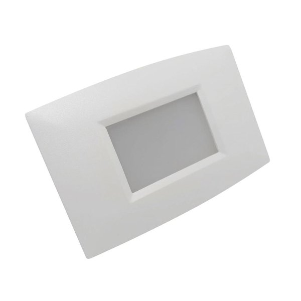 10 arandela luminaria led branco quente embutir 4x2 parede blindada