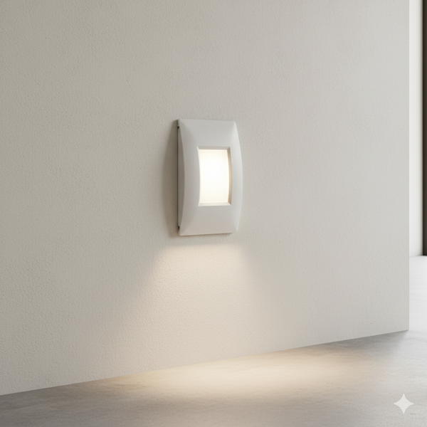 12 arandela luminaria led branco quente embutir 4x2 parede blindada